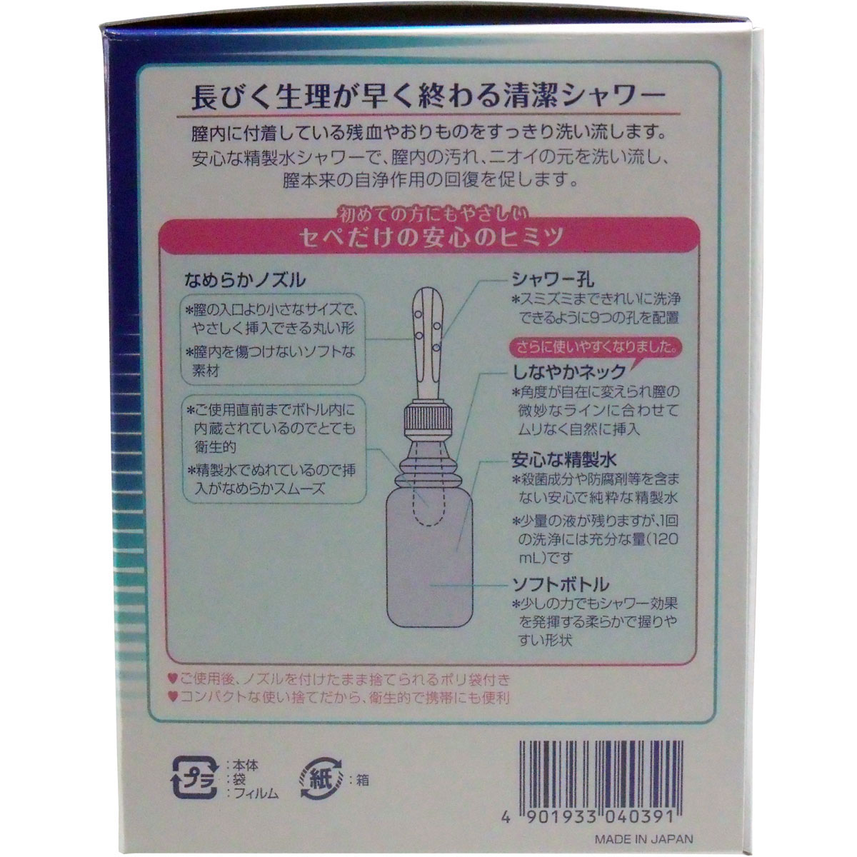 日本良品 / プチシャワー・セペ 使いきりビデ 6回分 (120mL×6本入)