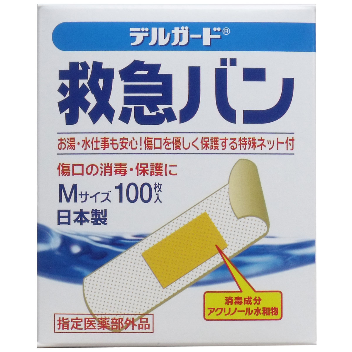 日本良品 デルガード 救急バン 半透明タイプ Mサイズ 100枚入
